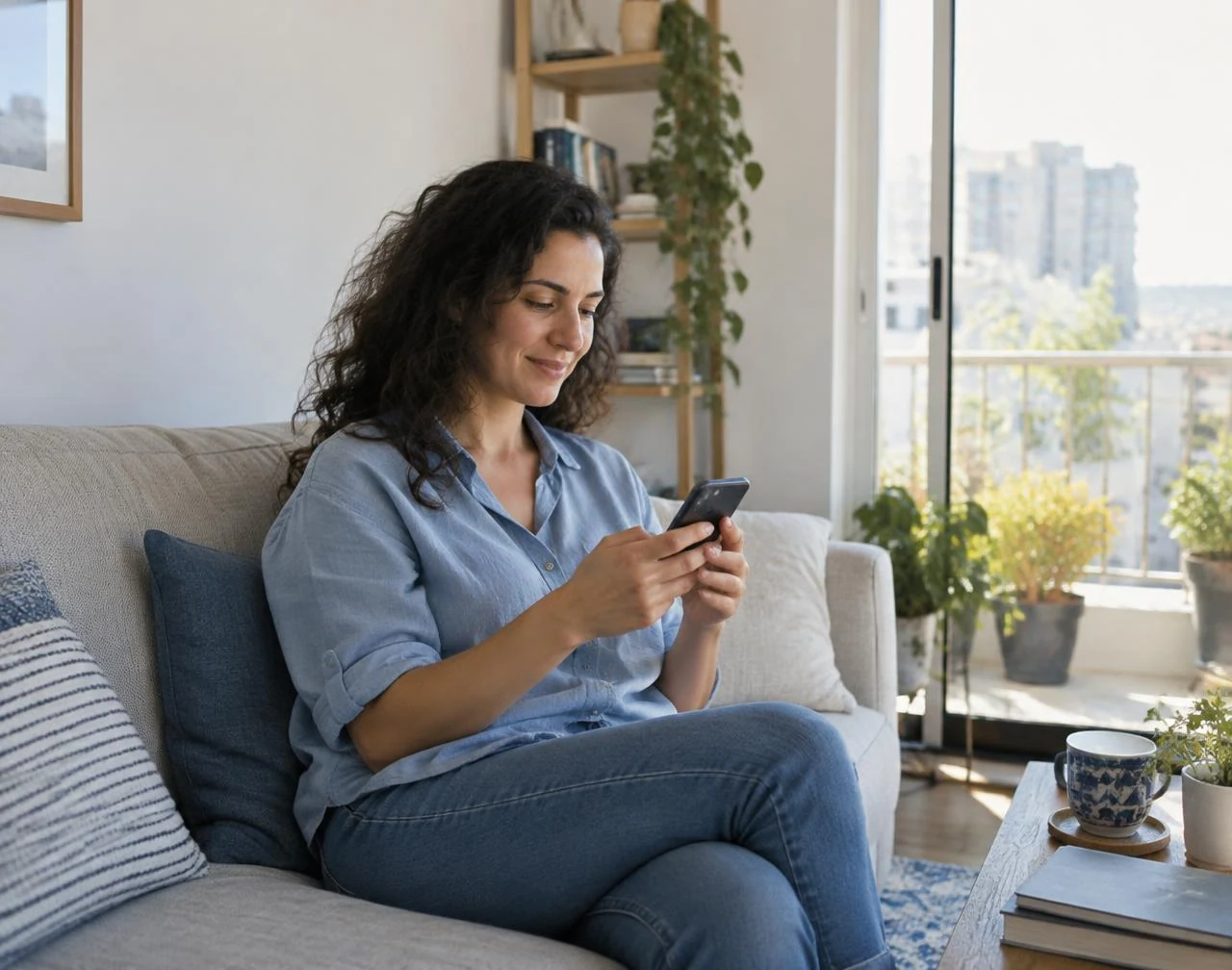 Una paciente realiza el proceso desde su celular en casa.